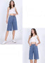Pantalón capri denim fluido