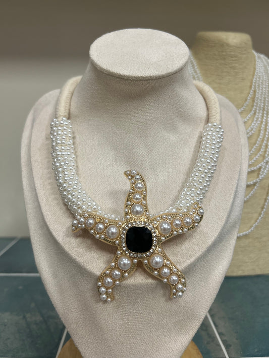 Collar estrella de mar perlitas