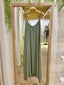 Vestido bambula/ satén
